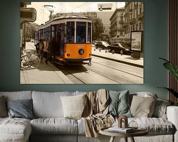 Karakteristieke tram in Milaan van Alida Stuut