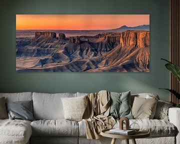 Panorama  van de Badlands, Utah van Henk Meijer Photography