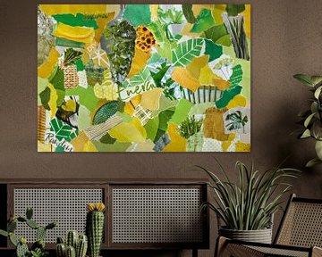 Inspiration Recycling-Collage in Retro-Gelbgrün von Trinet Uzun