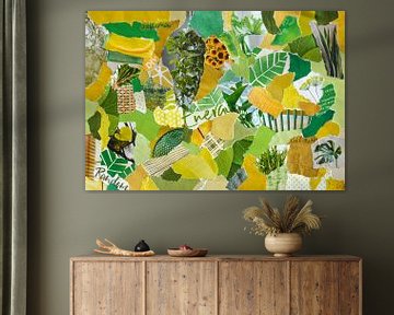 Inspiratie recycling collage in retro geel groen van Trinet Uzun