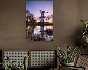 Molen De Hoop in Tholen bij zonsopkomst van Rick van Geel