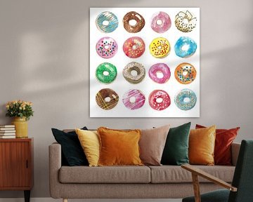 Lots of doughnuts drawn by Ivonne Wierink