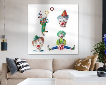 Vier fröhliche Clowns von Ivonne Wierink