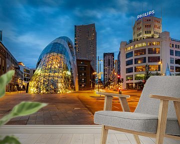 Eindhoven centrum, 18 septemberplein avondfotografie van Goos den Biesen