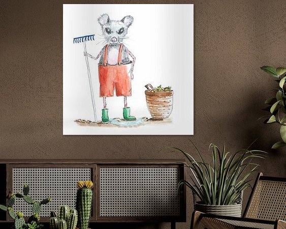 Voorbeeld van het werk in een kamer