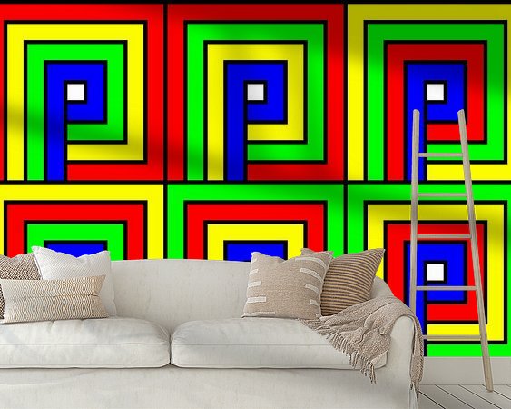 Voorbeeld van het werk in een kamer