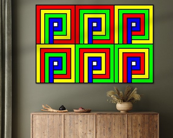Voorbeeld van het werk in een kamer
