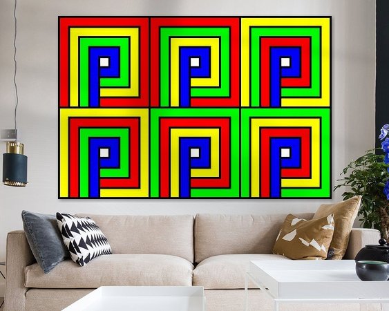 Voorbeeld van het werk in een kamer