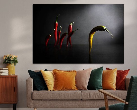 Voorbeeld van het werk in een kamer