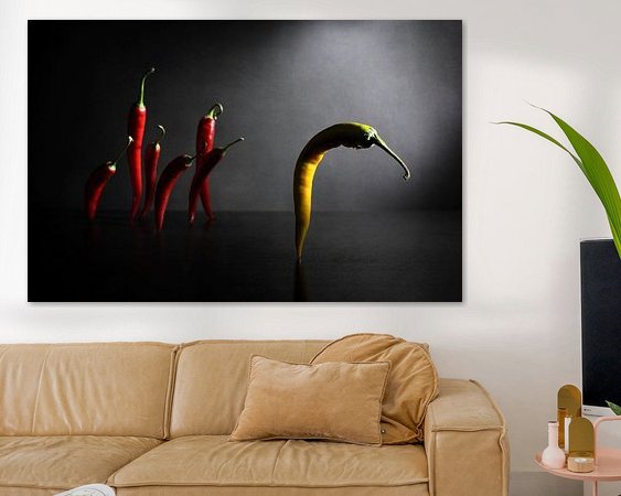 Voorbeeld van het werk in een kamer