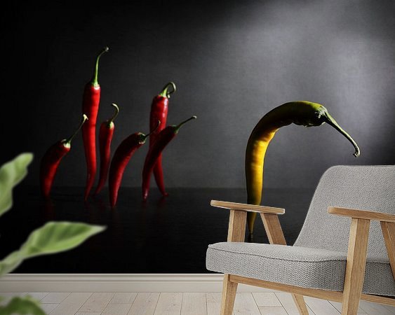 Voorbeeld van het werk in een kamer