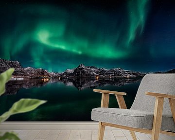 Lofoten Aurora Reflexion von Javier de la Torre