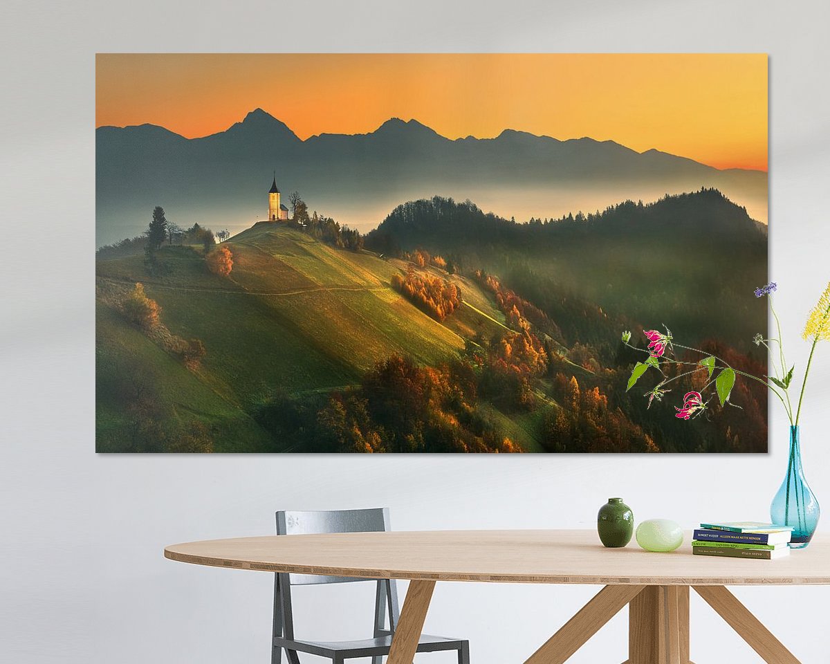 Voorbeeld van het werk in een kamer