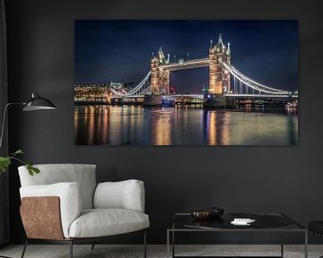 Tower Bridge London V3-MF Bild auf Leinwand Bilder Kunstdruck Wandbild Poster