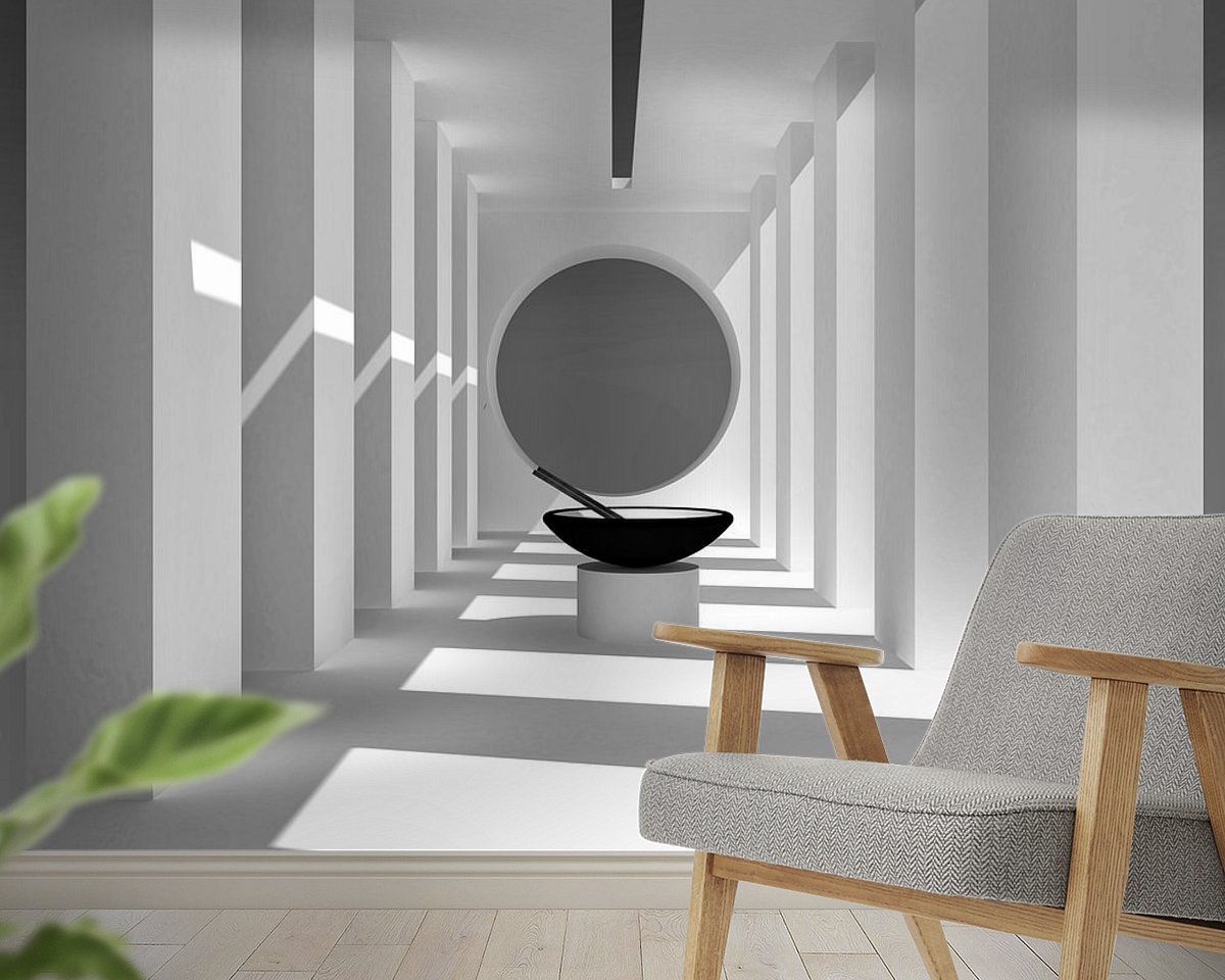 Voorbeeld van het werk in een kamer