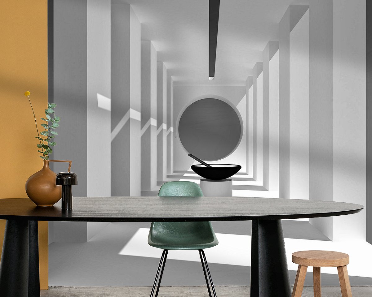 Voorbeeld van het werk in een kamer