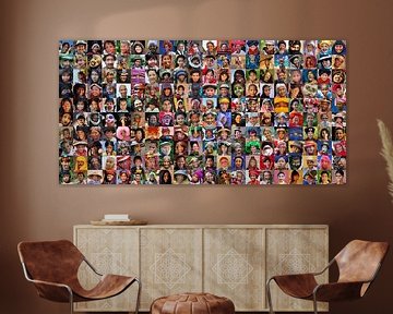 Collage van 200 portretten, wereldwijd. van Frans Lemmens