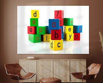 Alfabet letters op speelgoed blokken van Ivonne Wierink