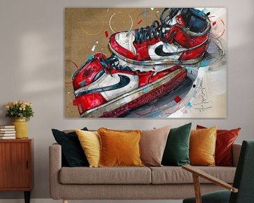 Nike air Jordan 1 Chicago 1985 painting by Jos Hoppenbrouwers