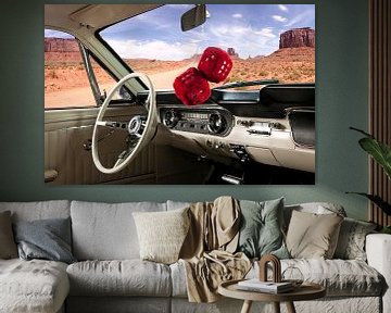 interieur van een 1964 Ford Mustang in de Grand Canyon, USA