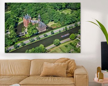 Aerial view of castle Nyenrode in Breukelen