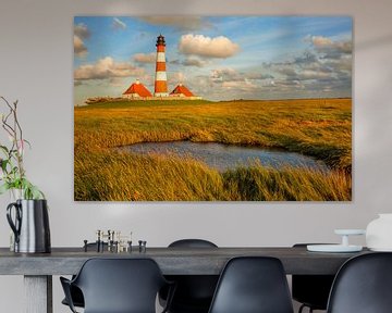 Lighthouse Westerheversand at sunset by Markus Lange