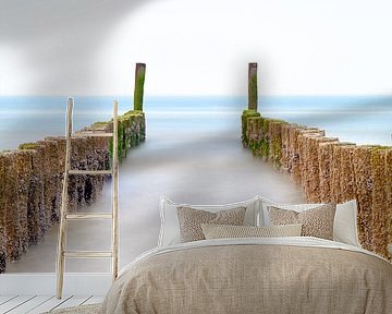 The groynes on the coast of Zeeland by Menno Schaefer