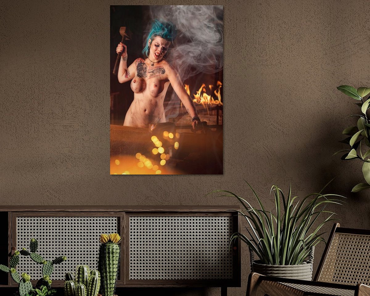 Voorbeeld van het werk in een kamer