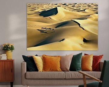 Sahara woestijn, Kamelenkaravaan van Frans Lemmens