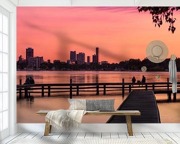 The Kralingseplas in Rotterdam during a beautiful sunset by MS Fotografie | Marc van der Stelt