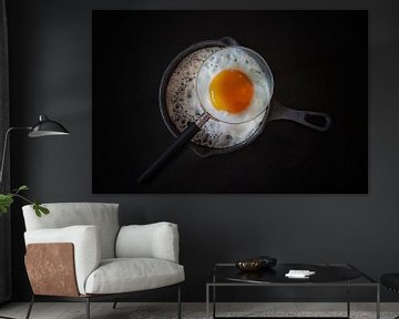 Still life with fried egg with magnifying glass by Saskia Dingemans Awarded Photographer