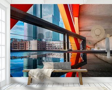 Weerspiegeling van De Rotterdam van De Straatplaat