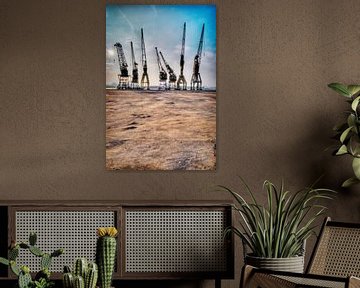 Port cranes in the port of Antwerp by Paul Marnef