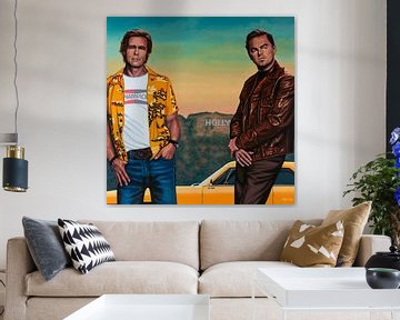 Brad Pitt and Leonardo DiCaprio in Hollywood Schilderij van Paul Meijering