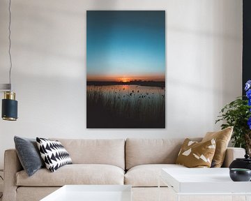 Coucher de soleil bleu foncé sur Wouter van der Weerd