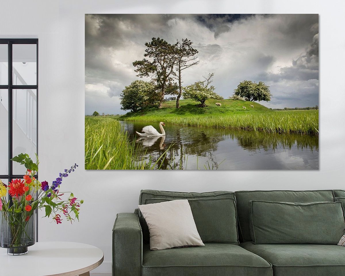 Voorbeeld van het werk in een kamer