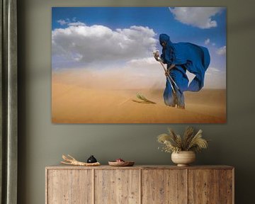Wüste Sahara. Tuareg auf Skiern. von Frans Lemmens
