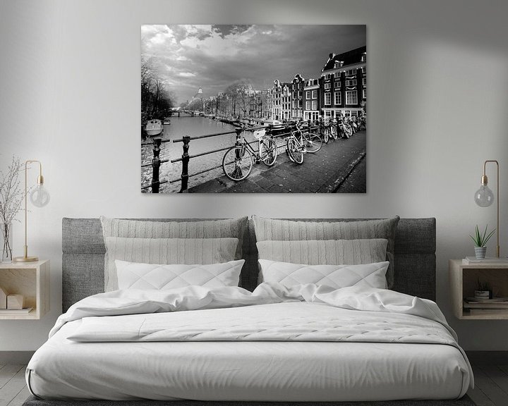 Beispiel: Urban / Street scene  Amsterdam  (schwarz-weiß) von Rob Blok