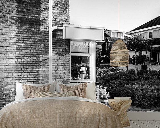 Voorbeeld van het werk in een kamer