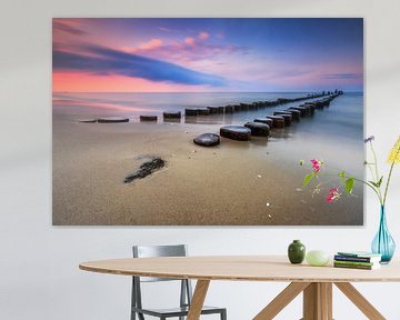 Groynes at sunset