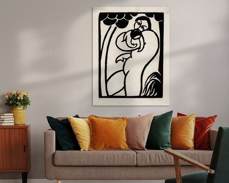 Voorbeeld van het werk in een kamer