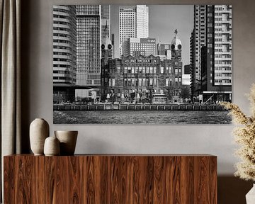 Hotel New York "dazwischen" (schwarz-weiß) von Rick Van der Poorten