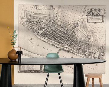 Plattegrond van Kampen uit 1652