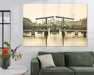 De Magere Brug over de Amstel rivier in Amsterdam van Frans Lemmens