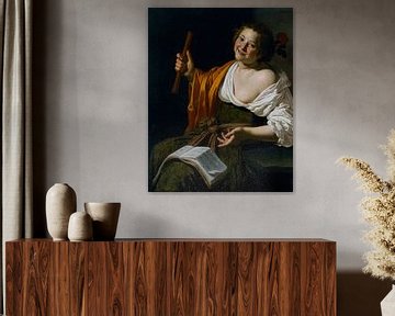 Jan van Bijlert, Jonge vrouw met een fluit - 1630 van Atelier Liesjes