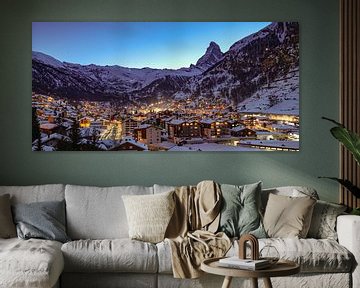 Zermatt en de Matterhorn als de avond valt van Arthur Puls Photography