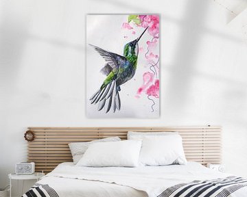 Hummingbird - Kunstdruck einer speziellen Vogelillustration von Angela Peters