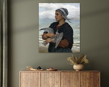 Jules Breton, De gewonde zeemeeuw - 1878 van Atelier Liesjes