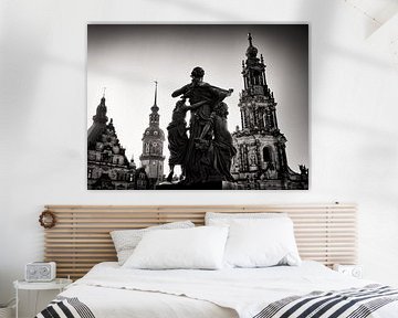 Zwart-wit fotografie: Dresden - Schlossplatz van Alexander Voss