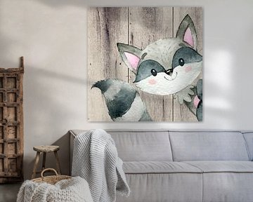Raccoon illustration by Floral Abstractions